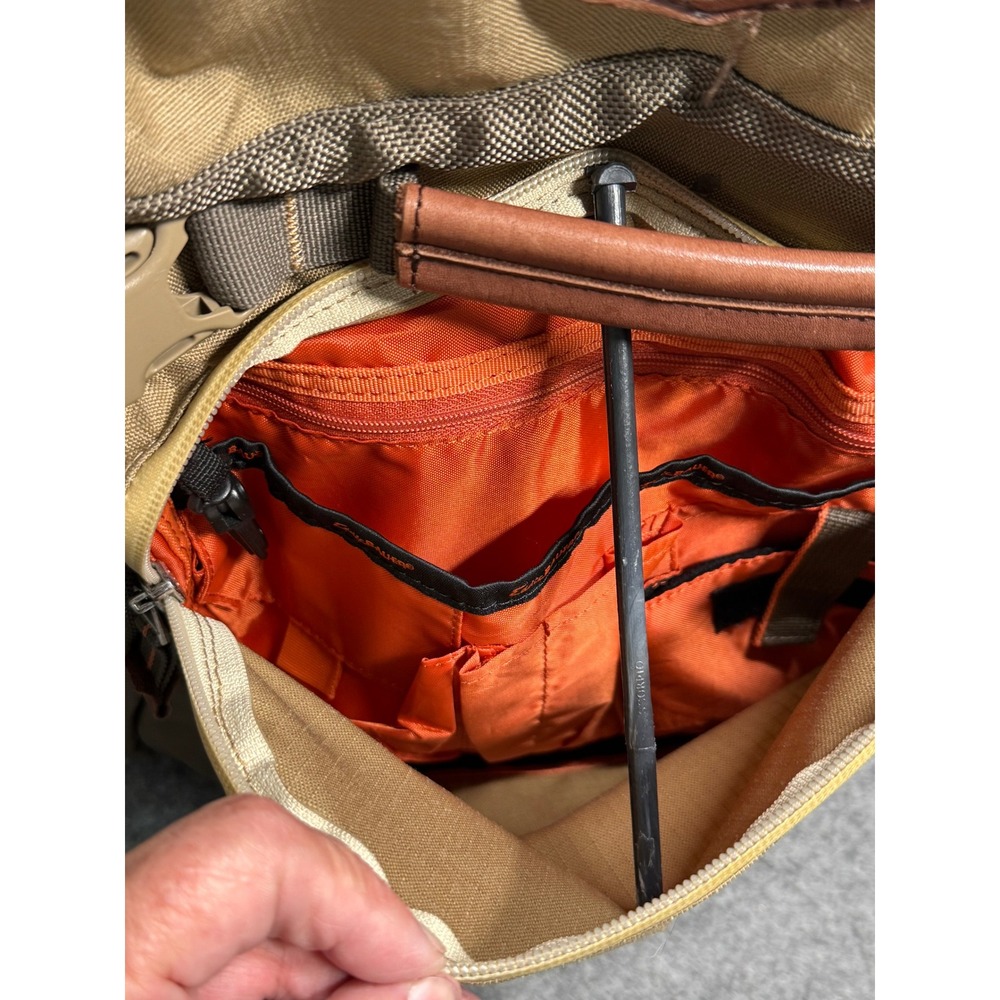 Eddie Bauer Adventurer All-Around Backpack Leather & Nylon Leather Accents - Picture 4 of 9